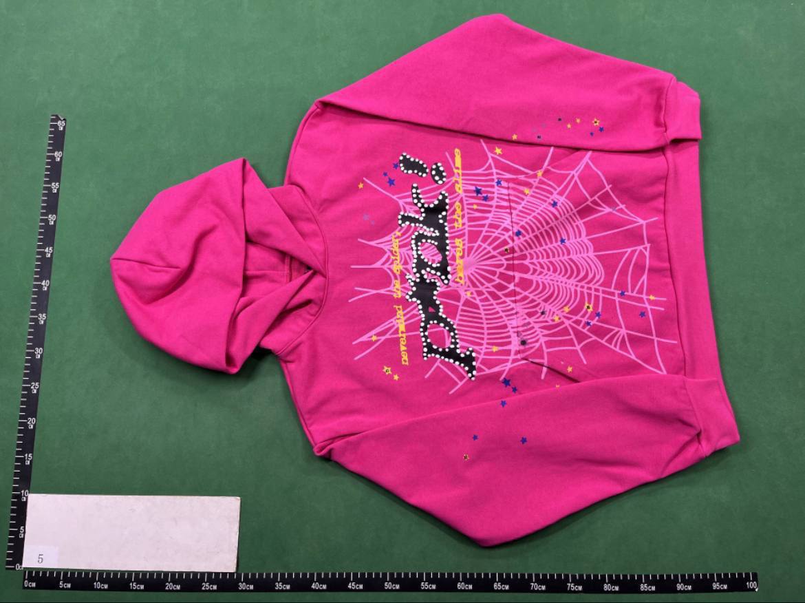 Sp5der Worldwide Red Angel Number 5   5   5 Hoodie -4