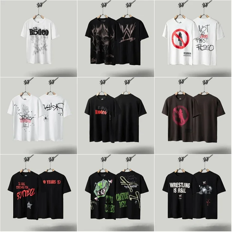 WWE Black and White Graphic T-